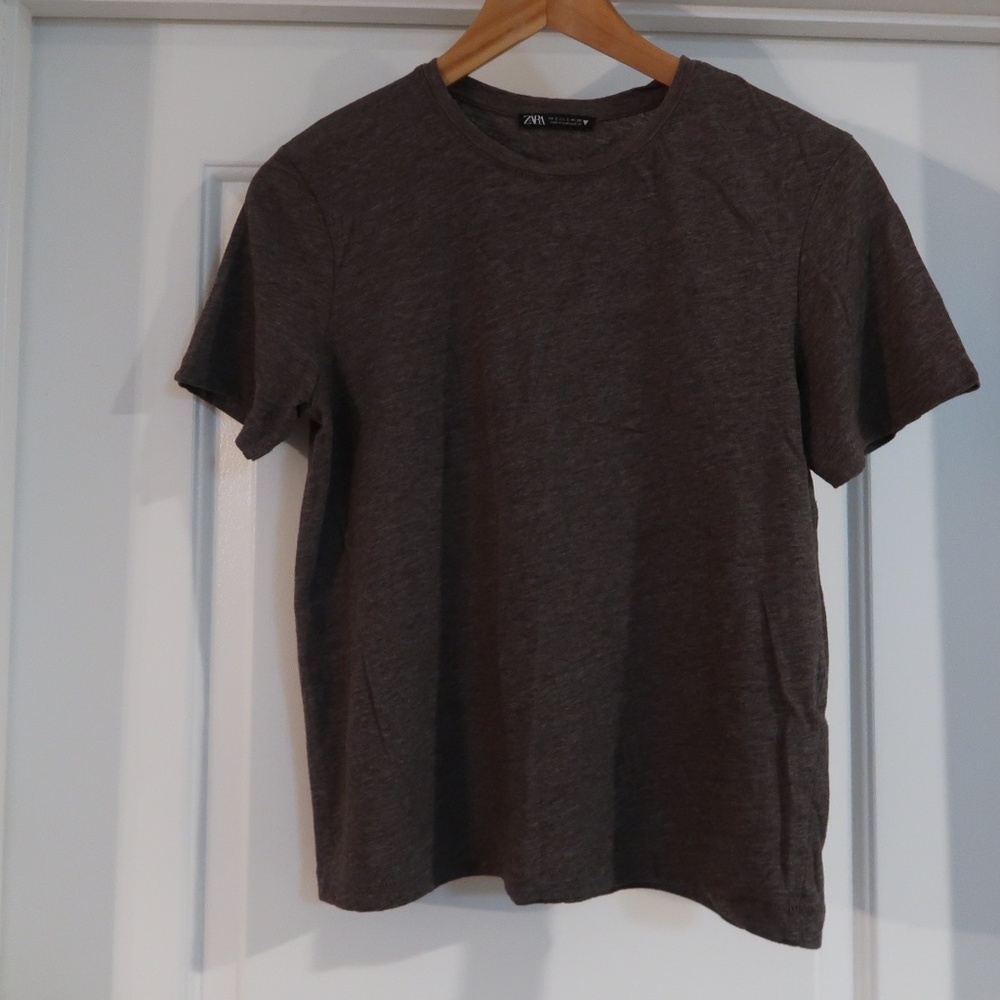 Basic Grey Crew Neck Short Sleeve T Shirt